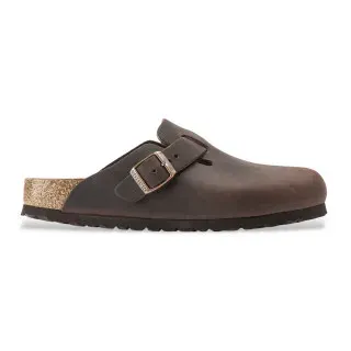 Birkenstock für Herren. 860131 Leder Clogs Boston braun (43), Wohnung, Keine, Lässig