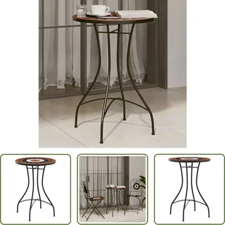 The Living Store Mosaik-Bistrotisch Terrakottarot und Weiß Ø50x70 cm Keramik - Orange