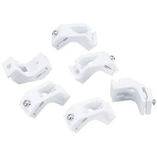 Merriway BH01576 Befestigungen für Whiteline/Harrison-Gardinenschiene, Weiß, 6 Stück
