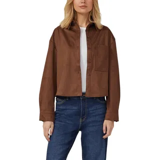 s.Oliver Verkürzte Hemdbluse in Velours-Optik