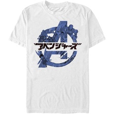 Marvel Unisex Classic-Avengers Anime Organic Short Sleeve T-Shirt, White, S