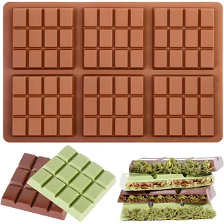 AVANA Schokoladenform aus Silikon für 6 Tafeln Schokolade selber machen BPA-frei Antihaftbeschichtung Schokoladentafel Form Silikonform Braun (Form 3)