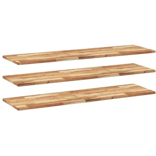 Schweberegale 3 Stk. 160x40x2 cm Massivholz Akazie Ölbehandelt - Braun, Bunt