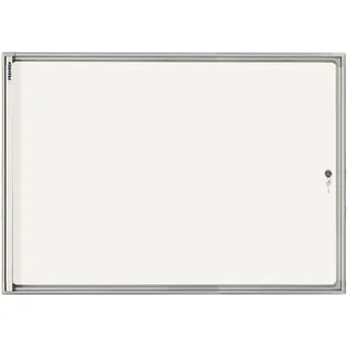 Franken Schaukasten X-tra!Line für den Innenbereich, Klapptür, 8x A4, 96 x 68 x 3 cm, weiß, magnetisch, mit Aluminiumrahmen zur Wandmontage, FSA8