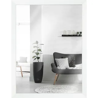 MendeFrames Holzspiegel Massivholzrahmen Weiß 50x75 cm - Weiß