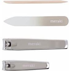 Meraki, Nagelpflegegerät, w. cuticle push, nail file, small clipper and large clipper, Grau