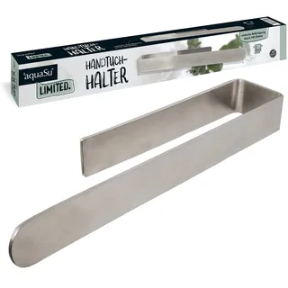 aquaSu® Limited Handtuchhalter ohne Bohren chrom mit 3M-Kleber, Handtuchstange zum Kleben, Wandhalter für Handtücher selbstklebend, Handtuchring, Edelstahl, 370 mm, 87051 1