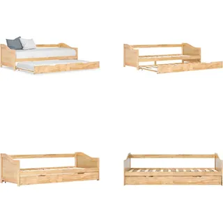vidaXL Ausziehsofa Bettgestell Kiefernholz 90×200 cm - Schlafsofa-Gestell - Schlafsofas-Gestelle - Schlafsofa-Rahmen - Sofa Mit Ausziehbett - Braun