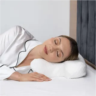 Lepeshur Schönheitskissen.Beauty Pillow.Anti Falten, Anti Wrinkle, Anti Aging, Antialterung Kissen, Memory Foam-Kissen. Seitenschläferkissen.Nackenstützkissen.Kopfkissen Rückenschläfer.(White Viscon)