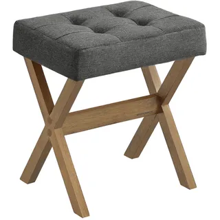 Songmics Schminkhocker gepolstert 32 x 42 x 46 cm Schiefergrau-Braun