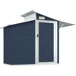 vidaXL Geräteschuppen Anthrazit 270x130x208,5 cm Verzinkter Stahl - Grau
