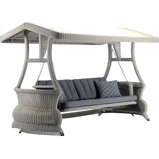 Hängeschaukel Rattan Garten Relax Schaukel Outdoor Schaukelstuhl Möbel 270cm - Grau
