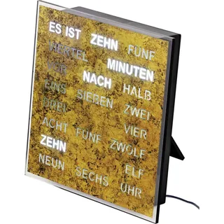 AMS - 1240 - Wand- Tischuhr - Quarz - Wortuhr - 20x20cm
