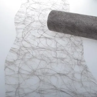 Deko AS GmbH Sizoweb Tischband Wellenschnitt anthrazit - Taupe ca. 25 cm Rolle 25 Meter 64W 026-R