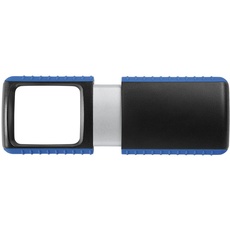 Bild von 271741503 Lupe Outdoor Rechtecklupe (mit LED Beleuchtung inklusive Batterie) schwarz/blau, 5 x 1,5 x 12 cm