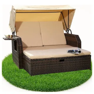 MuCoLa Sonnenliege 140 x 145 x 136 cm Braun