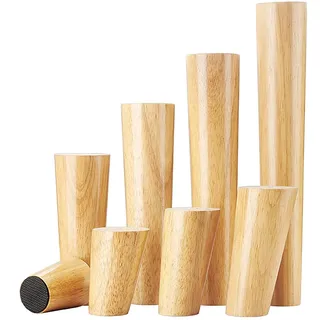 Qrity Möbelfuß Holz, 4 Stück Holzfüße Möbelfüße Sofafüße mit Montageplatten & Schrauben für Schrank, Sofa, Couchtisch, TV-Schrank und Andere Möbelbeine, 10cm