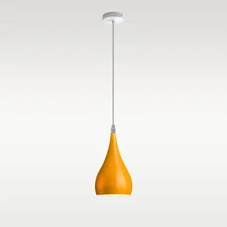 LEDSone Moderner tropfenförmiger orangefarbener Pendelleuchtenschirm, industrielle hängende Deckenbeleuchtung, ideal für Esszimmer, Bars, Clubs und Restaurants [Energieklasse A] (Gelb)