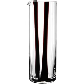 LEONARDO BANDA NERA Krug 1 Liter", in konischer Form, mit Farbglasstreifen, transparent, schwarz weiß),
