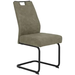 Boxxx Schwingstuhl , Braun, Schwarz , Metall, Textil , Vintage , Rundrohr, C-Form , 49x100x61 cm , mit Griff , Esszimmer, Stühle, Schwingstühle