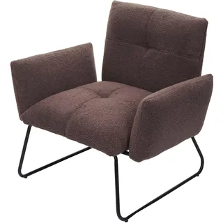 MCW Lounge-Sessel K34 Bouclé 87 x 79 x 70 cm Braun mit Relax-Funktion