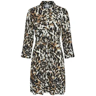 Yas Savanna Langarmkleid - Black / Aop Leo Print - XL