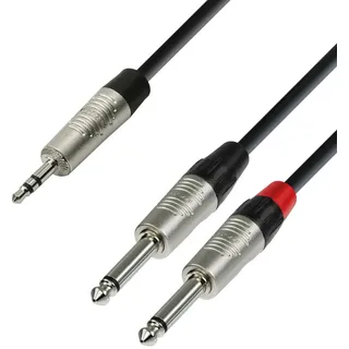 Adam Hall Cables Y-Kabel 2 x Klinke TS auf Miniklinke TRS 1,5m (YWPP 0150)