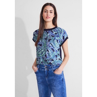 STREET ONE Shirttop, mit Muster, blau