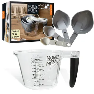 Moritz & Moritz Cup Messbecher 500ml - Messbecher Set aus Messlöffel Set und Messbecher Spülmaschinenfest - Zum Kochen & Backen mit Kindern