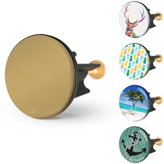 Arteneur Waschbeckenstöpsel 40mm Gold – Edelstahl Excenterstopfen mit extra Schwerer Messingschraube für stabilen Halt | Universeller Abflussstopfen für Waschbecken