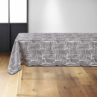 douceur d'intérieur Pandore Tischdecke, rechteckig (150 x 240 cm), Schwarz, bedrucktes Polyester