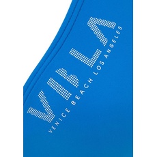 Bild von Bügel-Bikini, mit kontrastfarbigen Schriftzug, blau