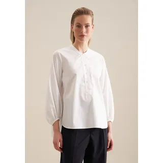 Klassische Bluse SEIDENSTICKER "Schwarze Rose", Damen, Gr. S (36), weiß, 100% Baumwolle, unifarben, regular fit, ohne Ausschnitt, Blusen Klassische Bluse, 1/1 Kragen Uni