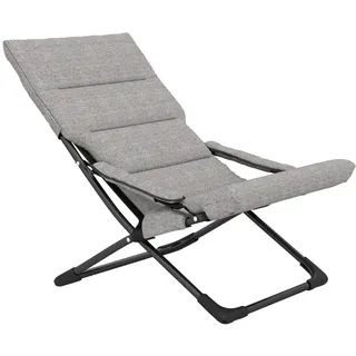 Outsunny Klappstuhl, Stahl, Textilene, Grau , Metall , 94x79x66 cm , Gartenmöbel, Gartensessel, Gartenklappstühle