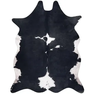 RugsX Künstliches Rindsleder Fellteppich 100 x 150 cm Schwarz/Weiß