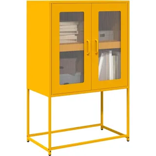 vidaXL Highboard Senfgelb 68x39x107 cm Stahl - Gelb