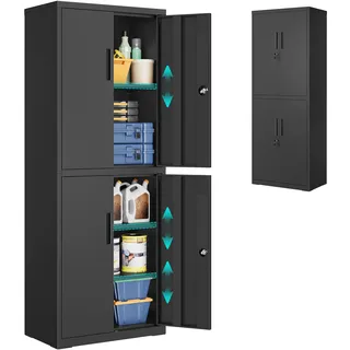 Songmics Aktenschrank 40 x 60 x 180 cm Mattschwarz