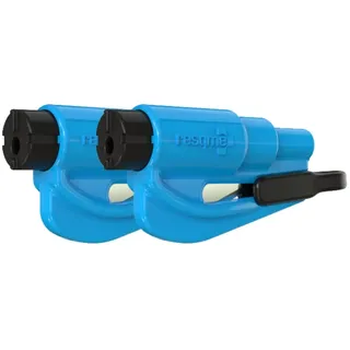 Resqme GBO-RQMTWIN-BLAU Das Rettungswerkzeug als Schlüsselanhänger, Blau, 2er-Set