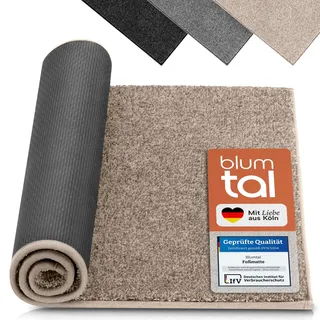 Blumtal Fußmatte 50x80 cm - Mikrofaser Schmutzfangmatte mit wasserdichter TPR-Rückseite - rutschfeste Fussmatte innen - Schmutzmatte aus Hochleistungs-Mikrofaser - Türvorleger in Beige