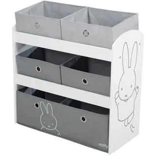 roba Kinderregal Miffy, Grau, Weiß, Textil, Holzwerkstoff, Hase, 63.5x67x29.5 cm, Kinder- & Jugendzimmer, Kindermöbel, Kinderregale