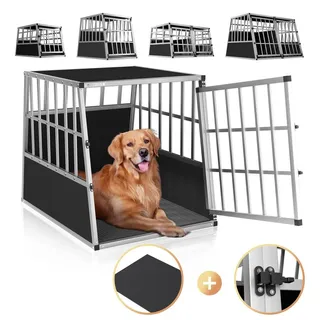 Cadoca® Hundetransportbox L 90 x 66 x 72 cm Schwarz