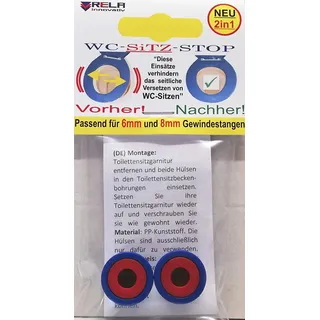 Rela Toilettensitz-Stoppeinsätze, um ein Verrutschen des Toilettensitzes um 6 mm bis 8 mm zu verhindern