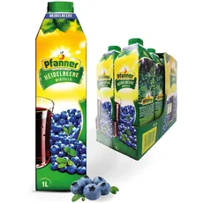 Pfanner Heidelbeersaft (8 x 1 l) - 20 % Fruchtgehalt – Getränk im Vorratspack – Fruchtgetränk aus Heidelbeere