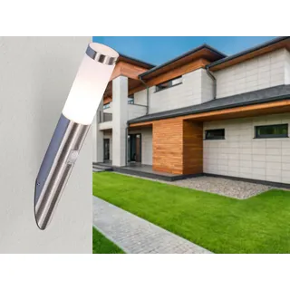 LED Außenwandleuchte aus Edelstahl mit Bewegungsmelder Hausbeleuchtung, H 40cm - Silber, Weiß