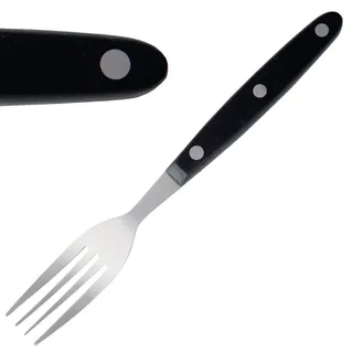 Olympia Cutlery Steakgabel-Set mit schwarzen Griffen (12 Stück), hochglanzpolierter Edelstahl, Größe: 200 (L) mm / 7 7/8 Zoll, Menügabeln, spülmaschinenfest – für Zuhause, Küche, Restaurant, C135