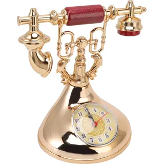 Vintage-Telefonwecker,Retro-Telefonuhr,Retro-Tischuhr,Nachttisch-Uhr-Dekoration,Retro-Uhr-Ornamente,Schreibtisch-Uhr-Dekoration