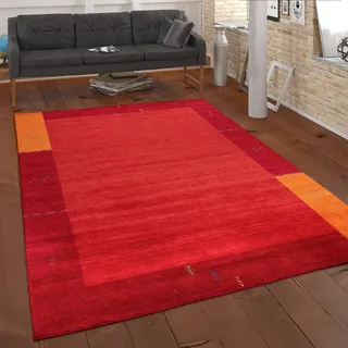 Paco Home Gabbeh Hochflorteppich 120 x 170 cm Orange/Rot