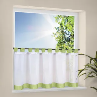 Happy Home Scheibengardine »CARA« Schlaufen 1 Stk. tlg. HxB: 50x150, Webware "Made in Germany", grün