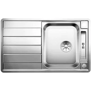 Blanco Axis III 45 S-IF Edelstahl Seidenglanz + Excenterbetätigung + InFino + Glasschneidbrett
