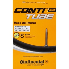 Continental Race Tubes Fahrradschläuche mit Adaptern, Schwarz, 700 x 20-25c (5er pack)